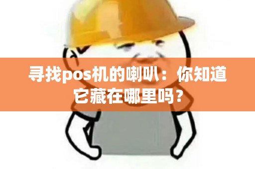 寻找pos机的喇叭：你知道它藏在哪里吗？