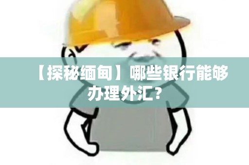 【探秘缅甸】哪些银行能够办理外汇？