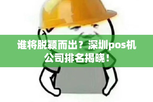 谁将脱颖而出？深圳pos机公司排名揭晓！
