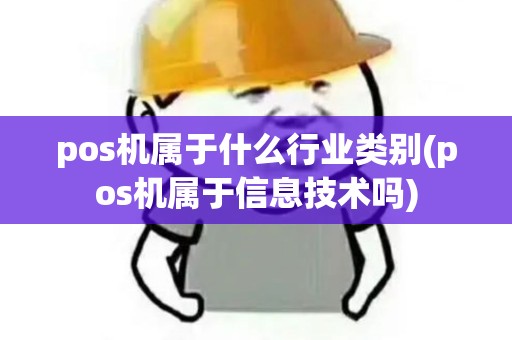 pos机属于什么行业类别(pos机属于信息技术吗)