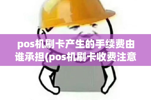 pos机刷卡产生的手续费由谁承担(pos机刷卡收费注意事项)