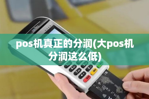 pos机真正的分润(大pos机分润这么低)