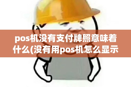 pos机没有支付牌照意味着什么(没有用pos机怎么显示pos支付)