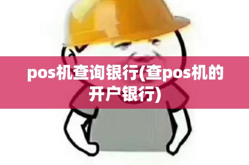 pos机查询银行(查pos机的开户银行)