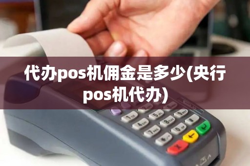 代办pos机佣金是多少(央行pos机代办)