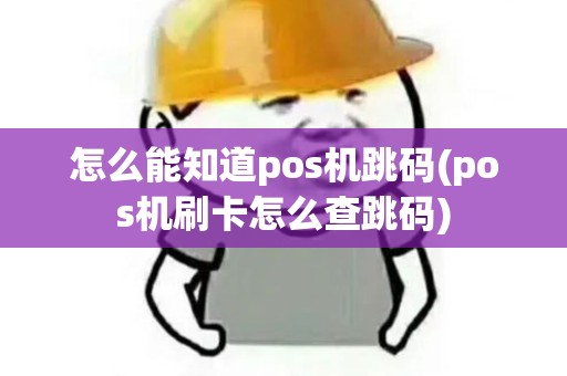 怎么能知道pos机跳码(pos机刷卡怎么查跳码)