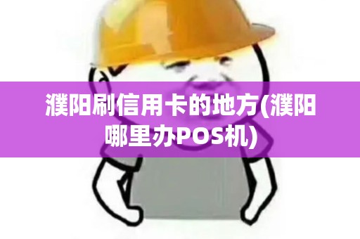 濮阳刷信用卡的地方(濮阳哪里办POS机)