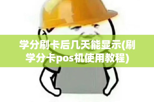 学分刷卡后几天能显示(刷学分卡pos机使用教程)
