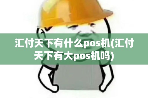 汇付天下有什么pos机(汇付天下有大pos机吗)