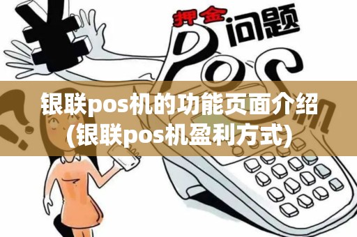 银联pos机的功能页面介绍(银联pos机盈利方式)