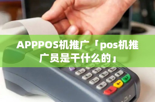 APPPOS机推广「pos机推广员是干什么的」