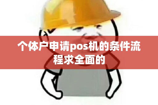 个体户申请pos机的条件流程求全面的