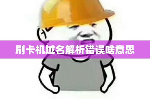 刷卡机域名解析错误啥意思